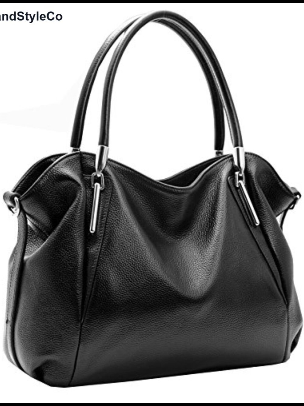 Genuine Cowhide Leather Satchel Tote with Detachable Shoulder Strap,